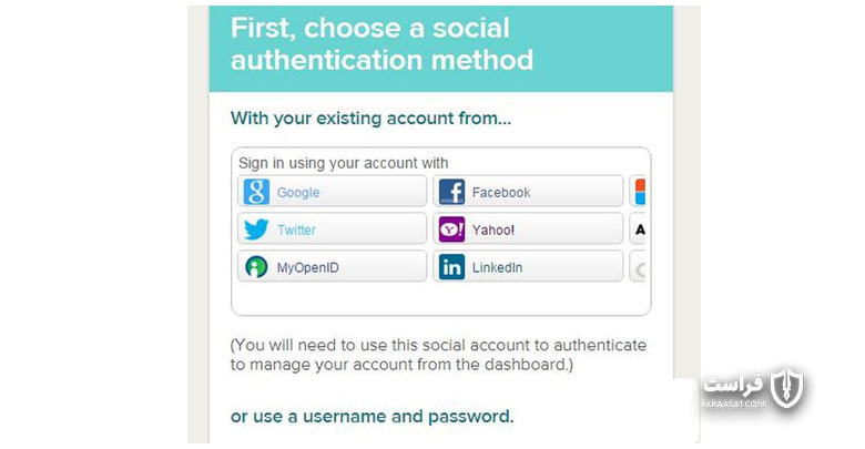 choose a social authentication method