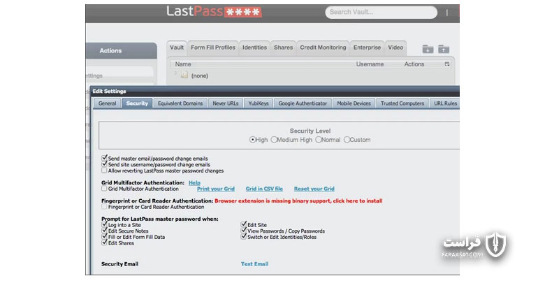 LastPass یکی از بهترین برنامه‌های مدیریت کلمه عبور مبتنی بر وب 
